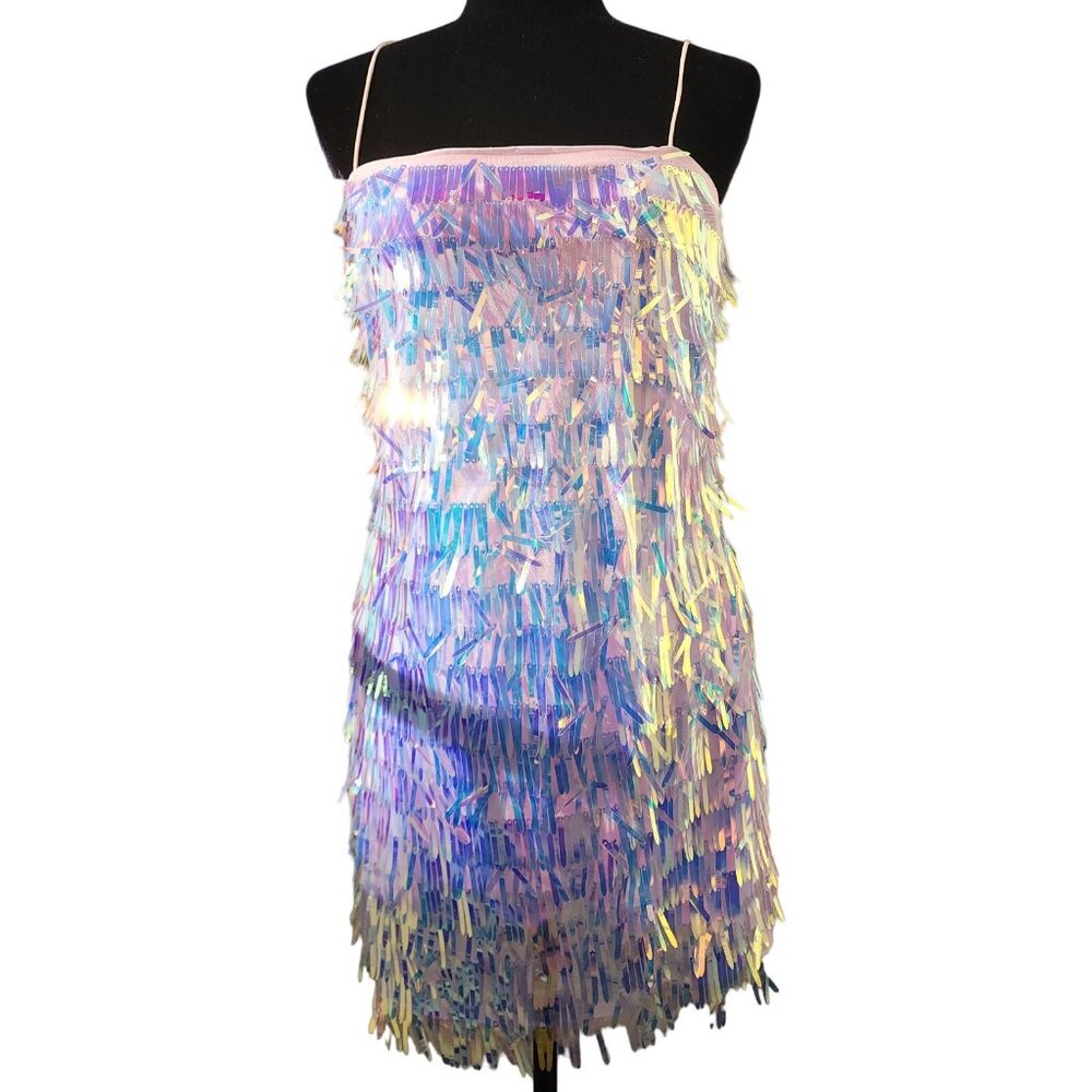 Holiday Beaded Fringes Luxury Designer Runway Cocktail Evening Party Prom Dress - Picture 11 of 15